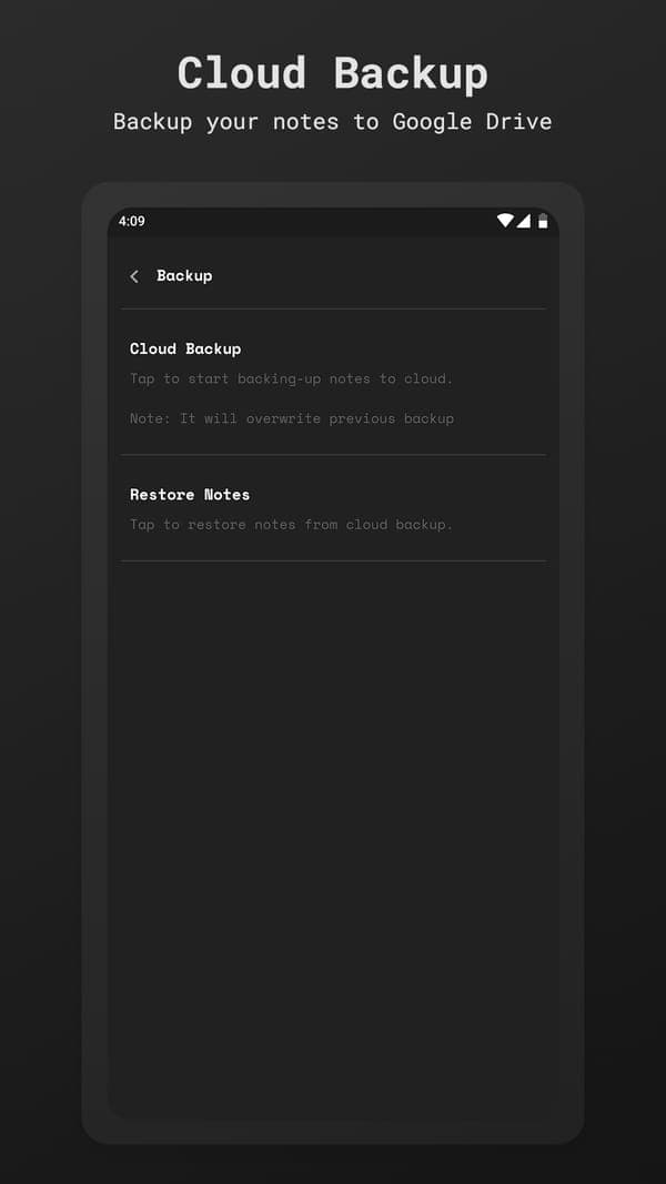 Back up your notes to Google Drive