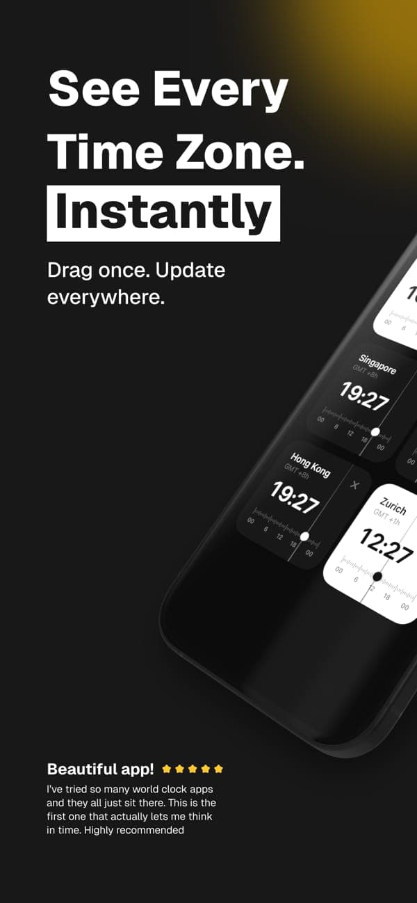 Time Zone Pro: see every time zone at once